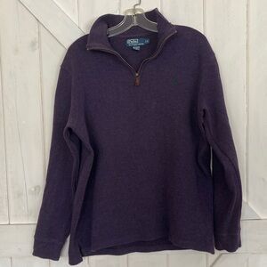 Polo Ralph Lauren Men's cotton Purple Zip-Up Sweater